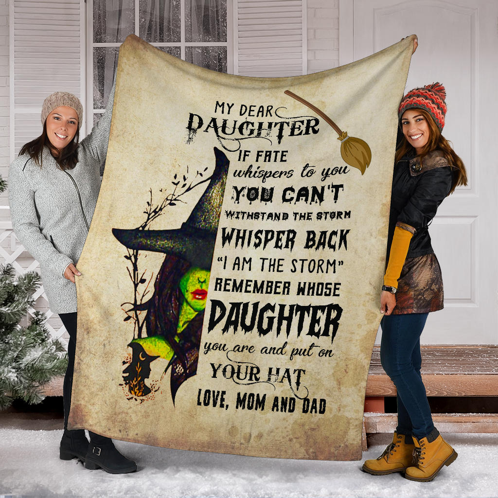 My Dear Daughter, Premium Fleece Blanket Gift from Mom & Dad to Daughter
