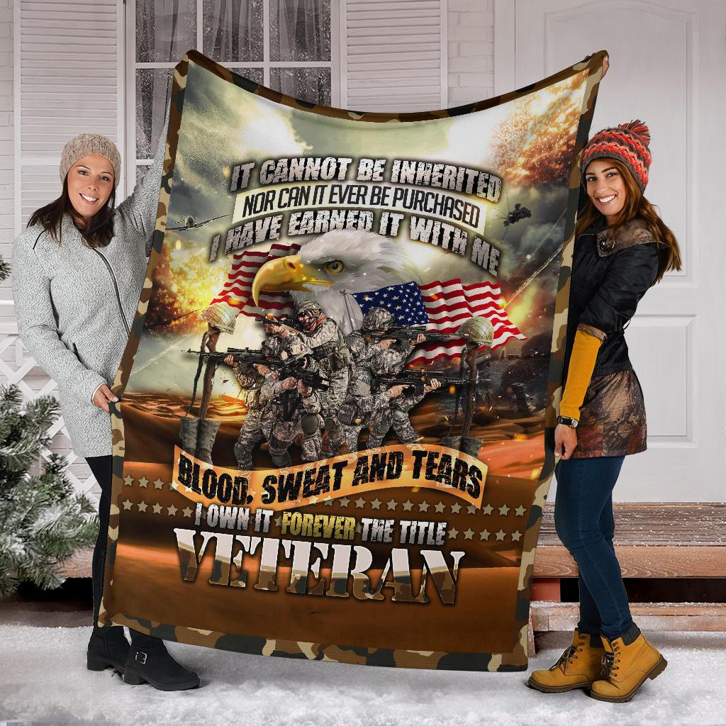 Veterans Day Gift, Army Veteran Blanket, USA Eagle Blanket