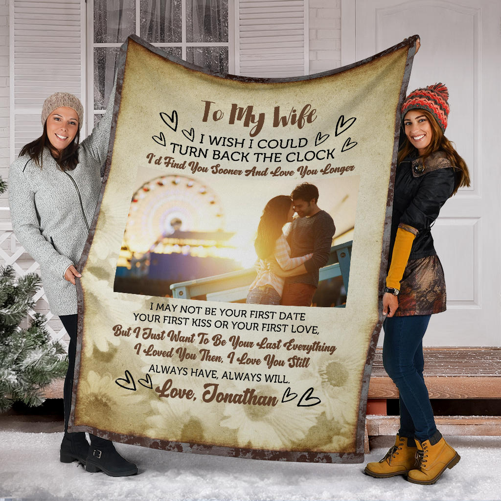 Personalized Blanket Gift for Wife from Husband with Photo Upload
