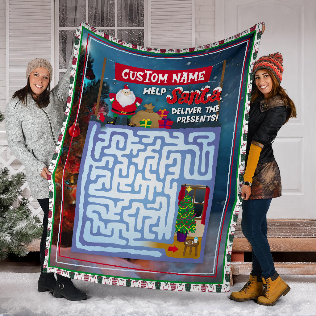 Personalized Name Educational, Game Blanket for Boys & Girl, Custom Christmas Blanket for Kids