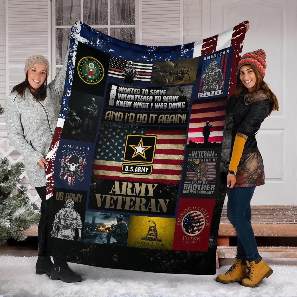 Veterans Day Gift, Army Veteran Blanket