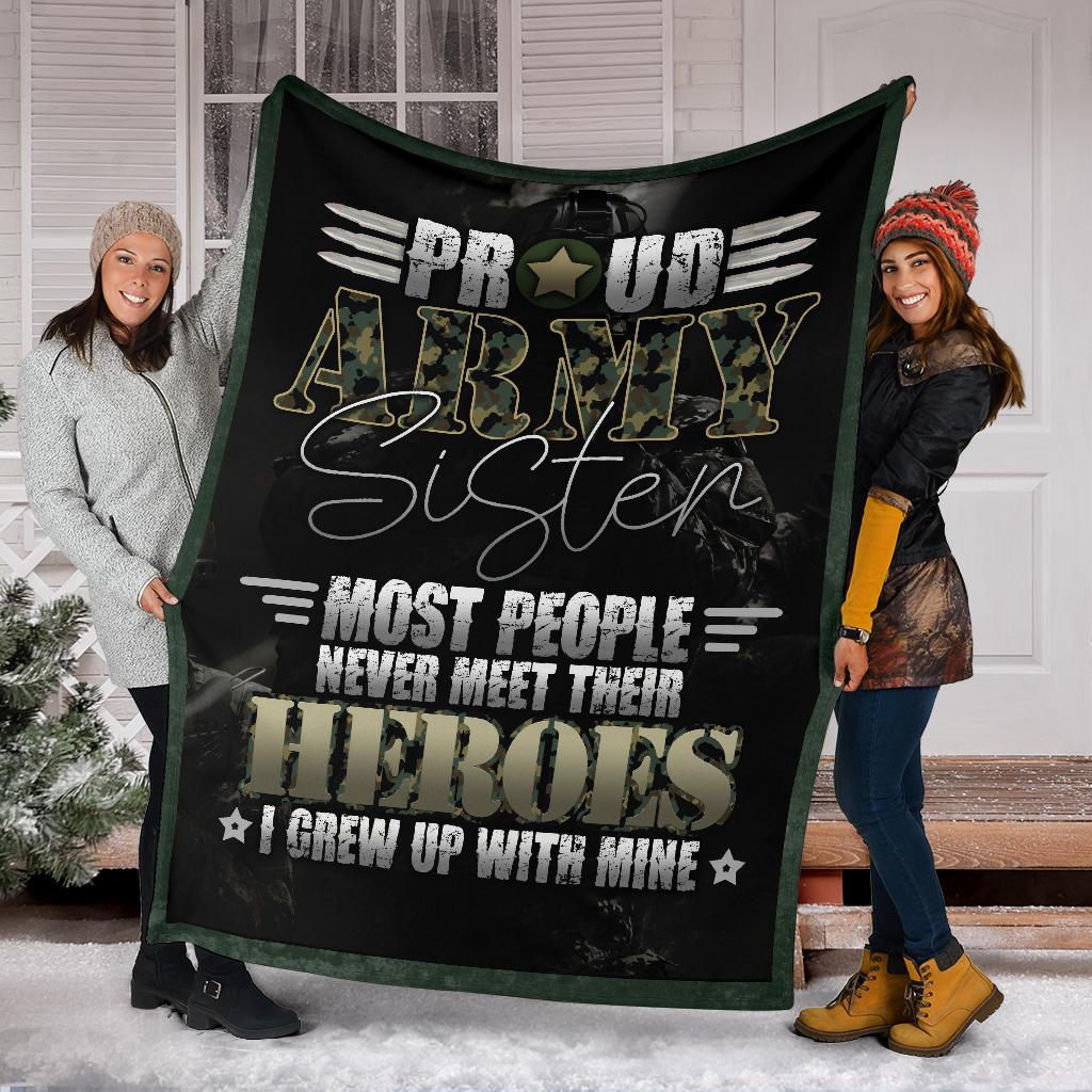 Veterans Day Gift, Proud Army Sister Blanket