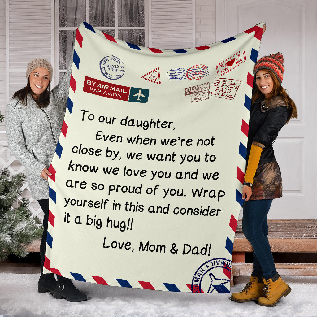 To Our Daughter Post Blanket Gift from Mom & Dad
