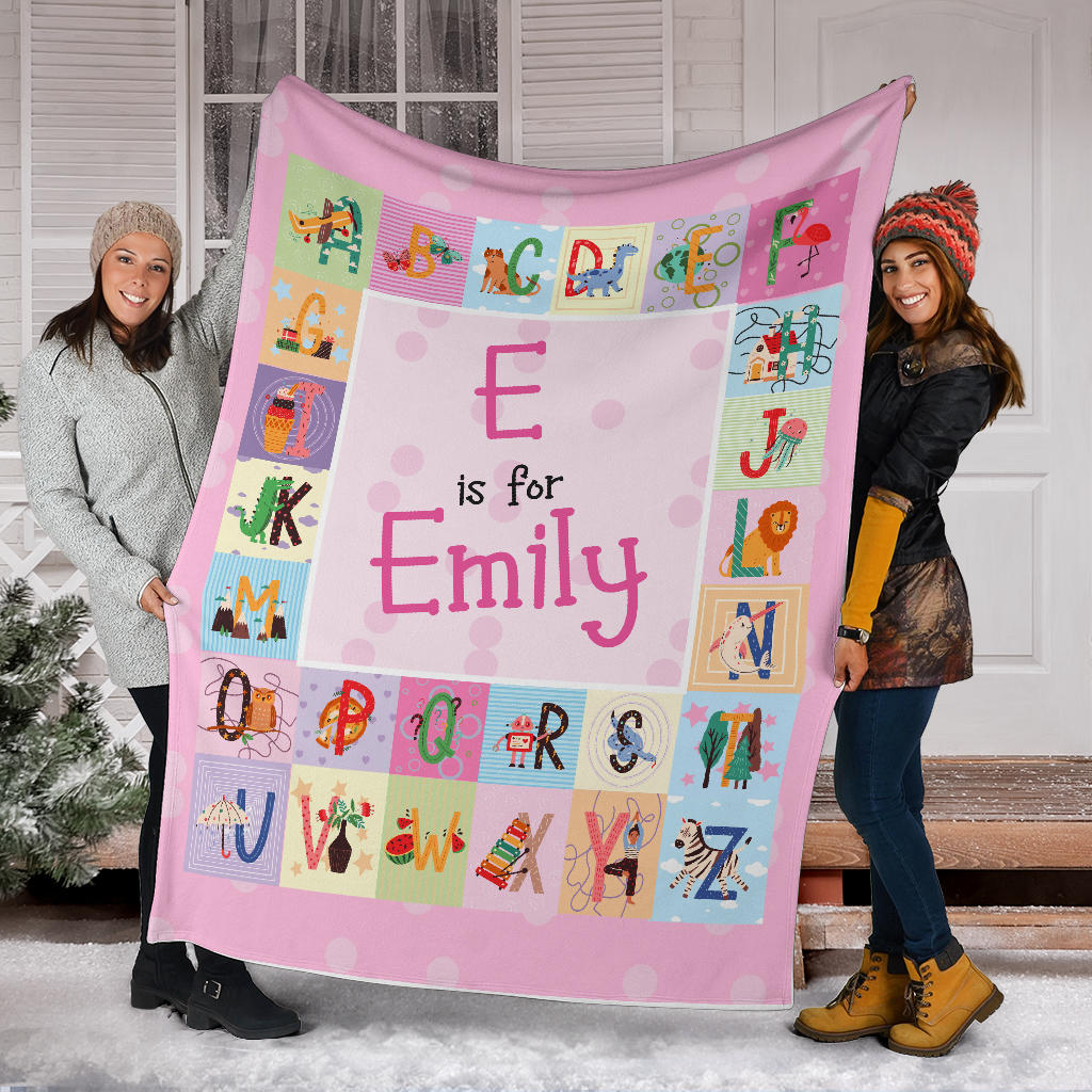 Personalized Name ABC Blanket for Babies & Girls