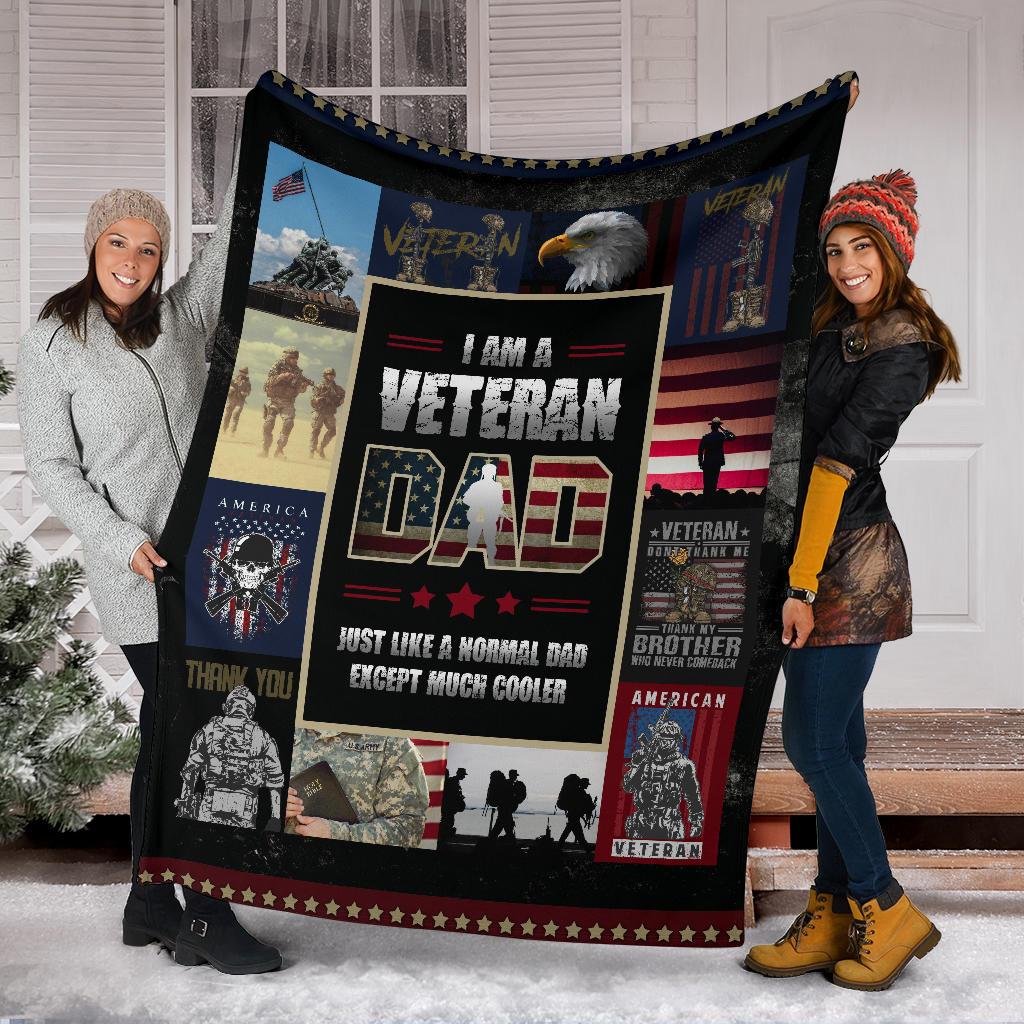 Veterans Day Gift, Army Veteran Blanket, Gift for Veteran Dad