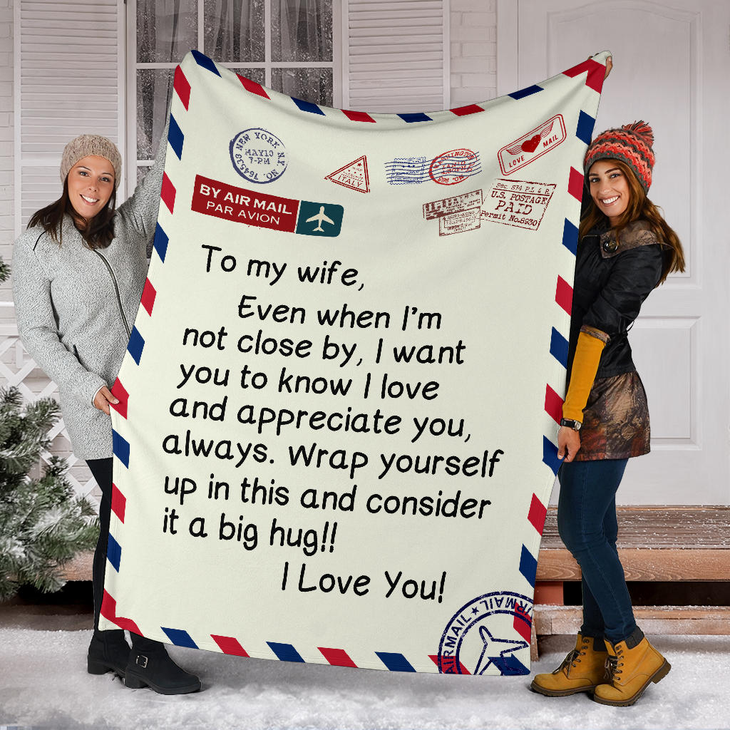 To My Wife Post Mail Blanket Gift from Husband