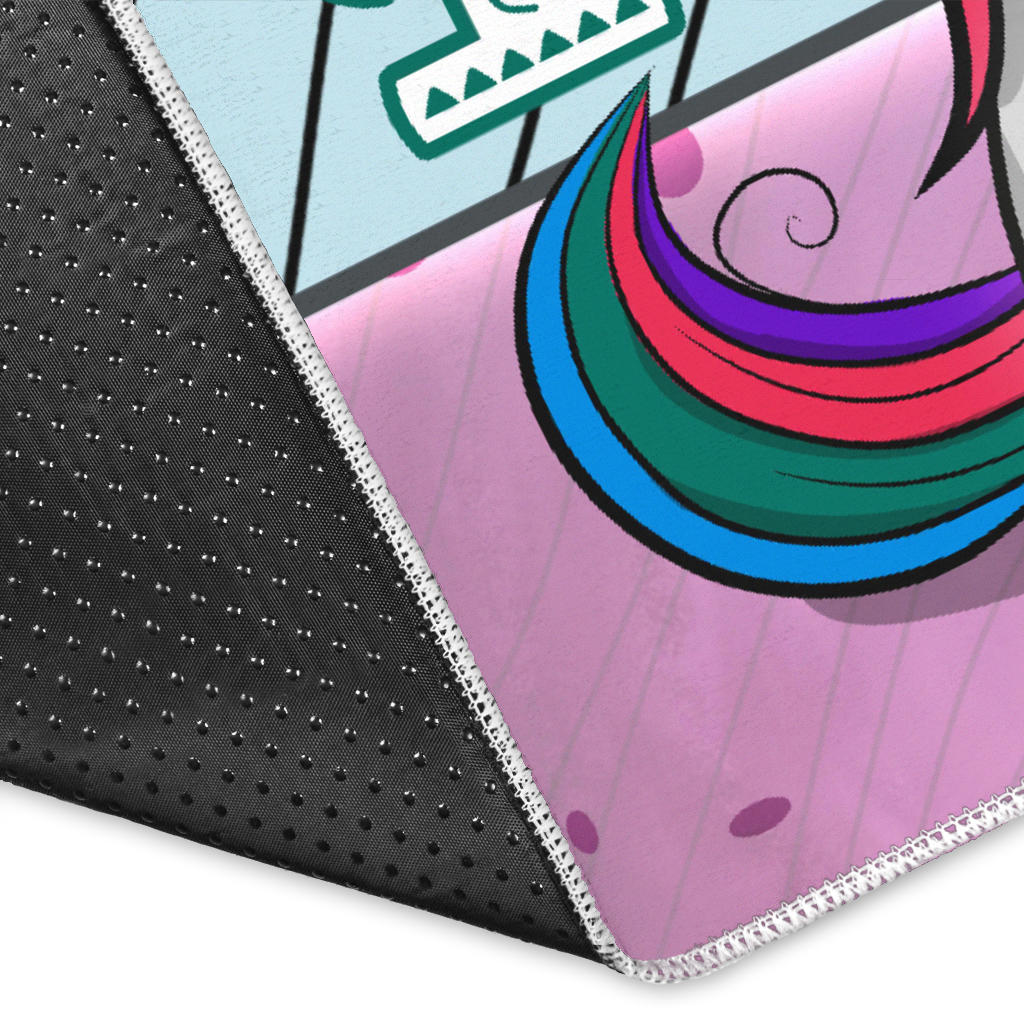 Dream Like a Unicorn Play Mat with Numbers for Girls, Rug for Girls Room