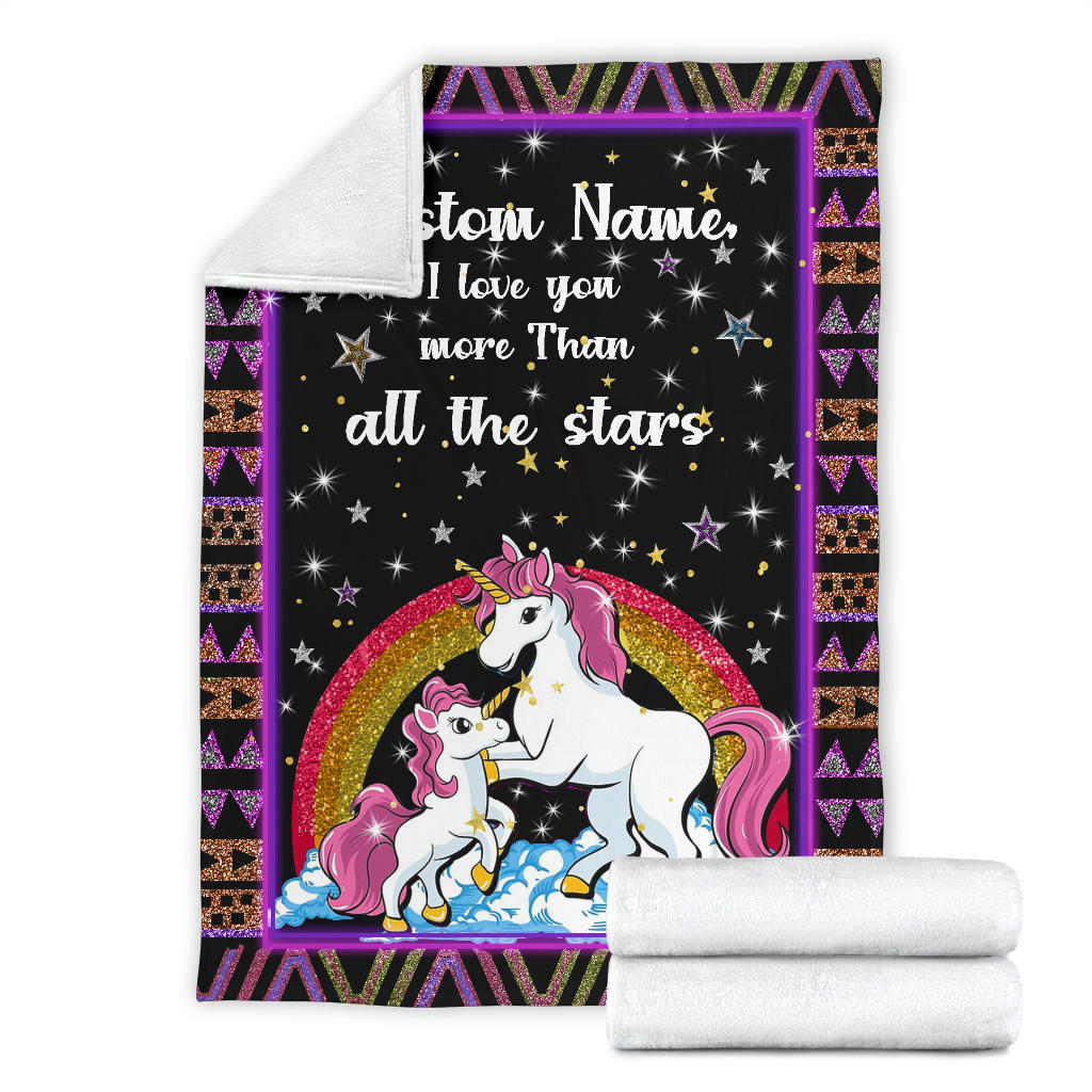 Personalized Name I Love You More Than All the Stars Blanket for Girls