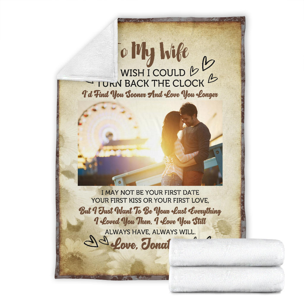 Personalized Blanket Gift for Wife from Husband with Photo Upload