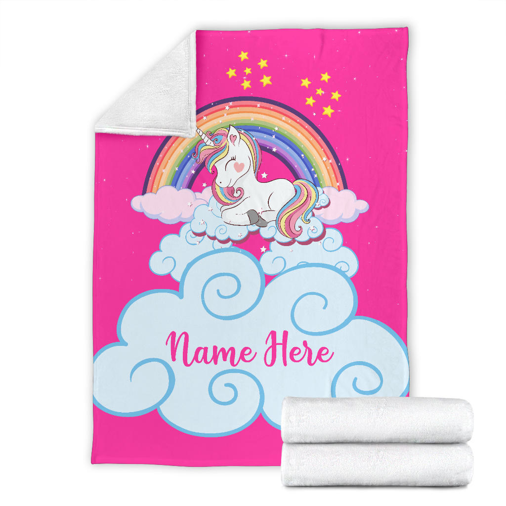 Personalized Name Magical Unicorn Blanket for Babies & Girls - Multistyle