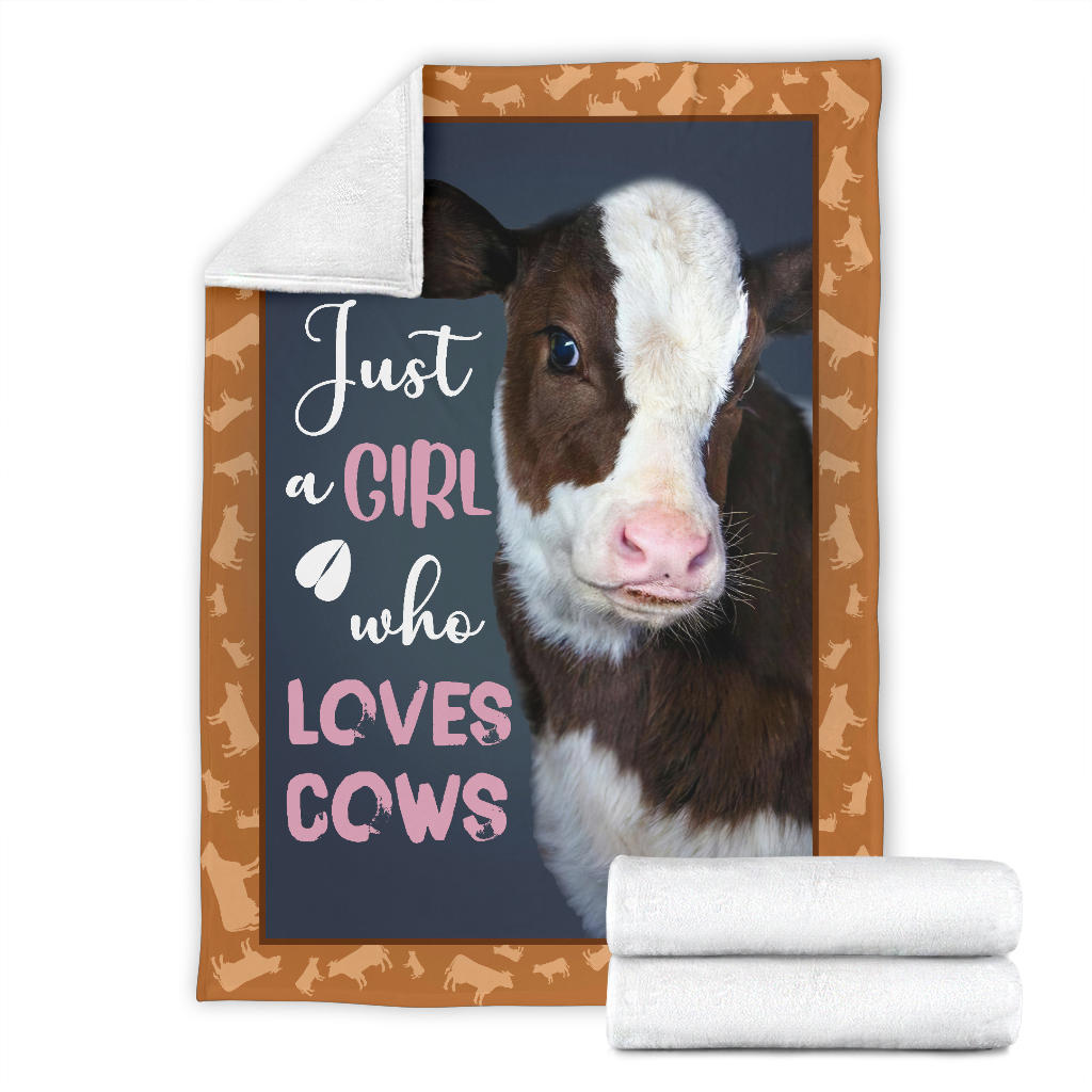 Just a Girl Who Loves Cows Blanket