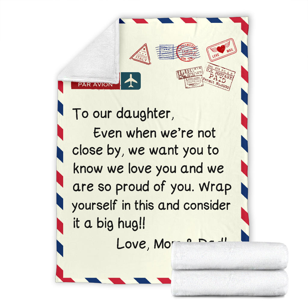 To Our Daughter Post Blanket Gift from Mom & Dad