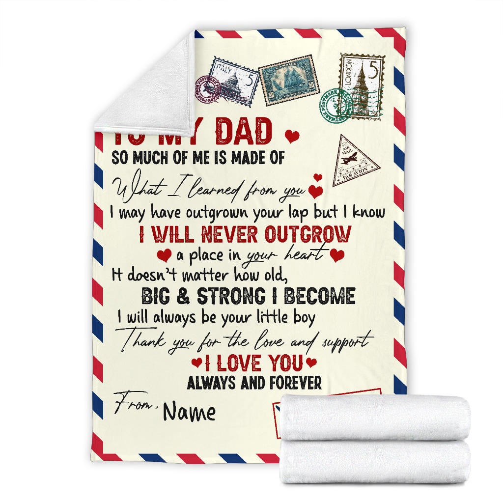 Personalized Blanket Gift for Dad from Son