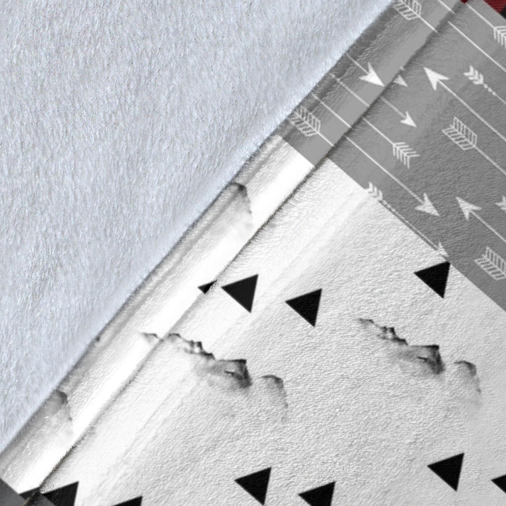 Red and Black Buffalo Plaid Personalized Baby Newborn Boy Blanket for Kids