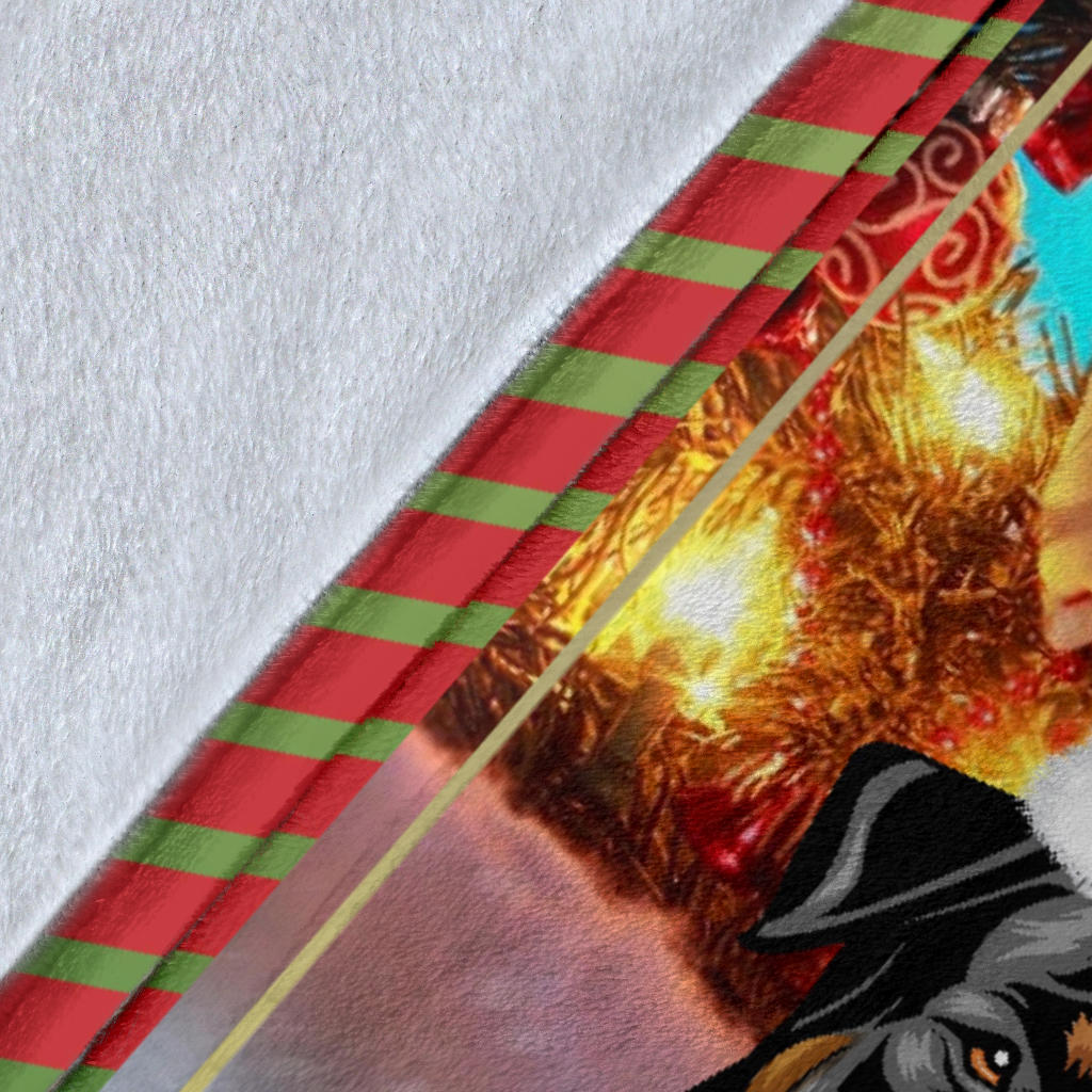 Personalized Cozy Christmas Blanket for Dog Lovers