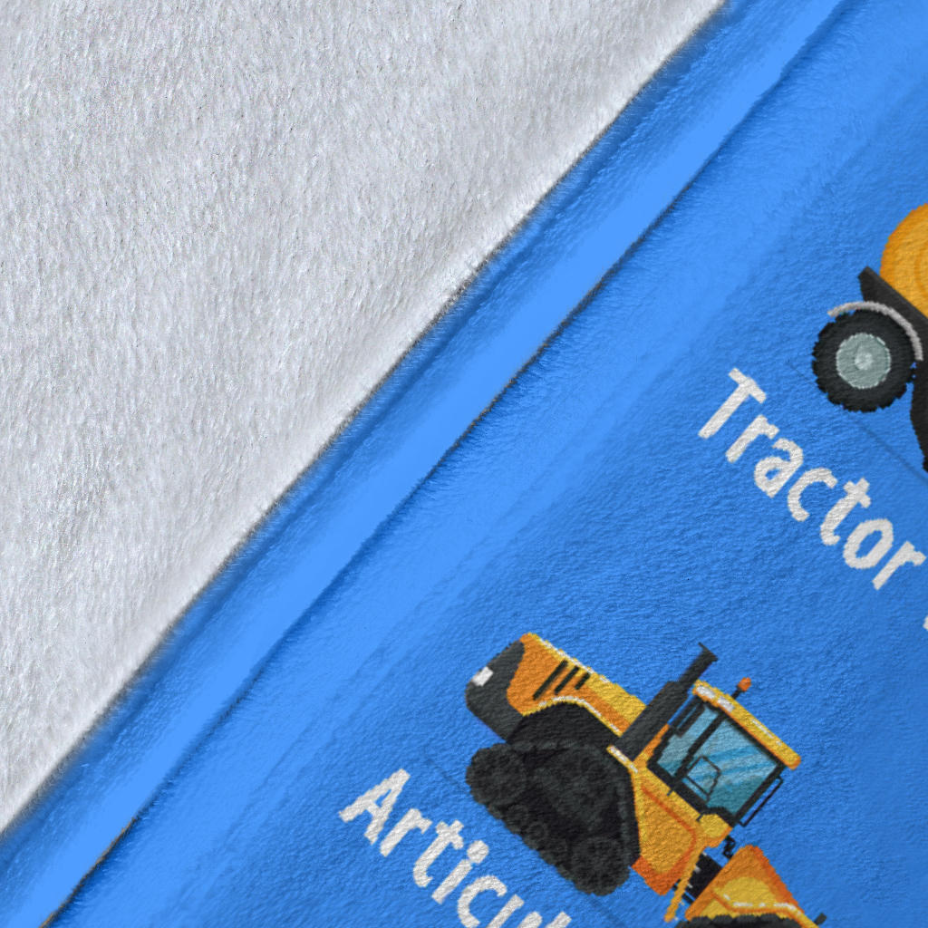 Personalized Name Tractor Blanket for Kids, Custom Name Farming Machinery Blanket for Boys & Girls