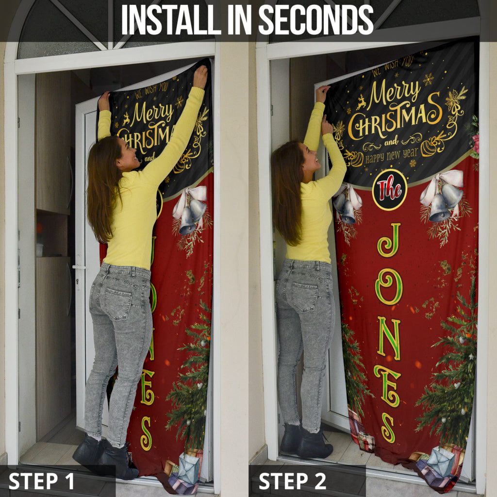 Personalized Name, Christmas Family Door Decor, Door Socks