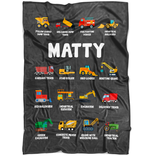 Matty Construction Blanket Grey