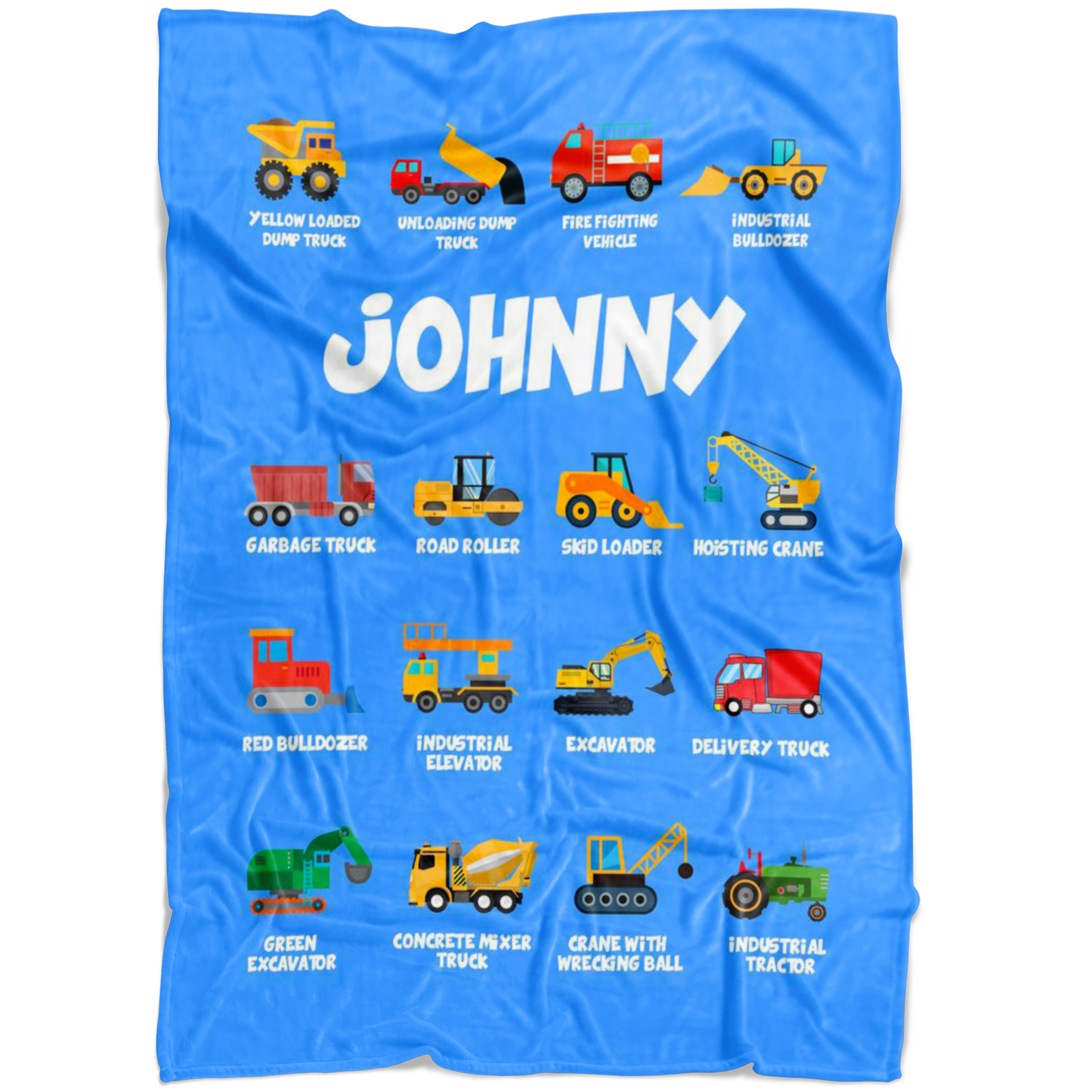 Johnny Construction Blanket Blue