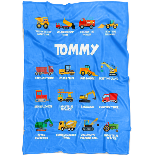 Tommy Construction Blanket Blue