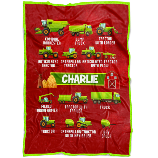 Charlie Red Tractor Blanket