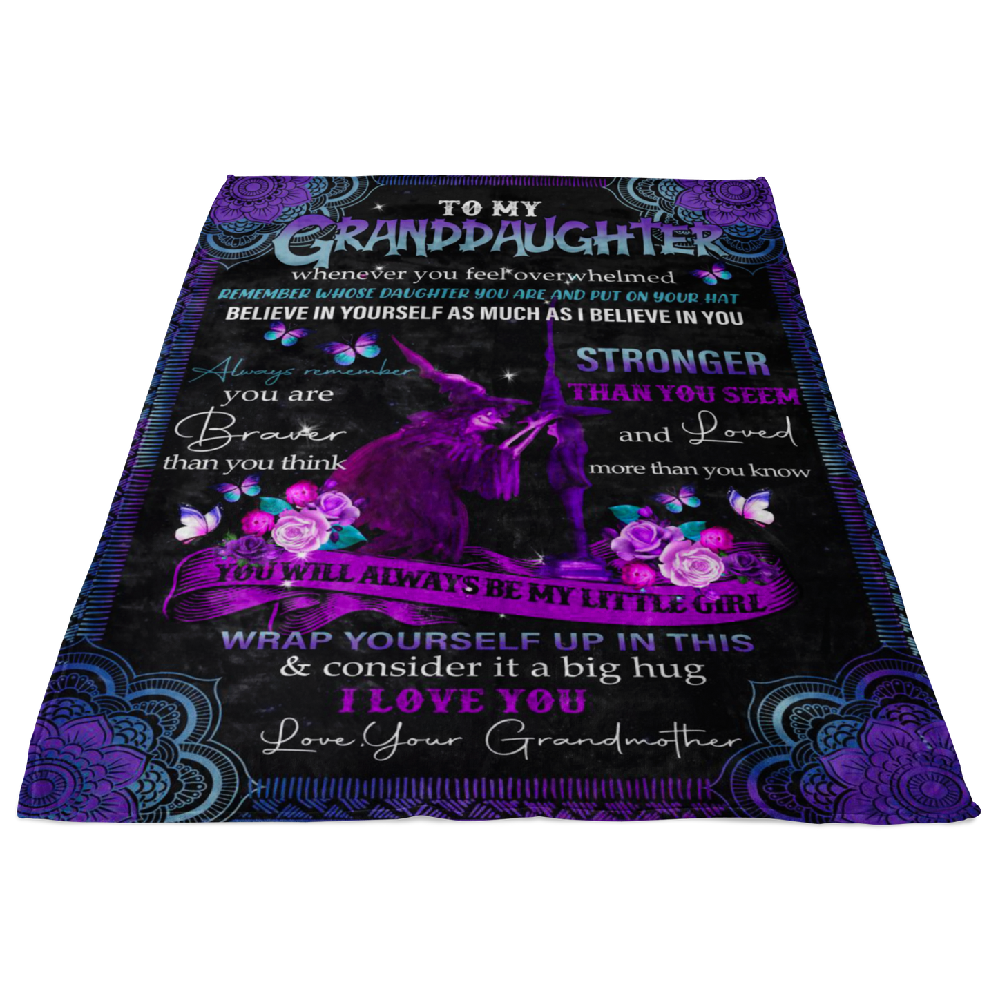 Halloween Blanket for a Granddaughter from Grandmother for Halloween, Gift from Grandmother to Granddaughter