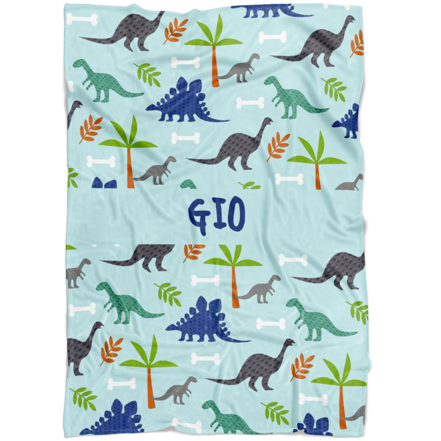 Personalized Dinosaur, Dino World Blanket for Boys, Kids - Gio