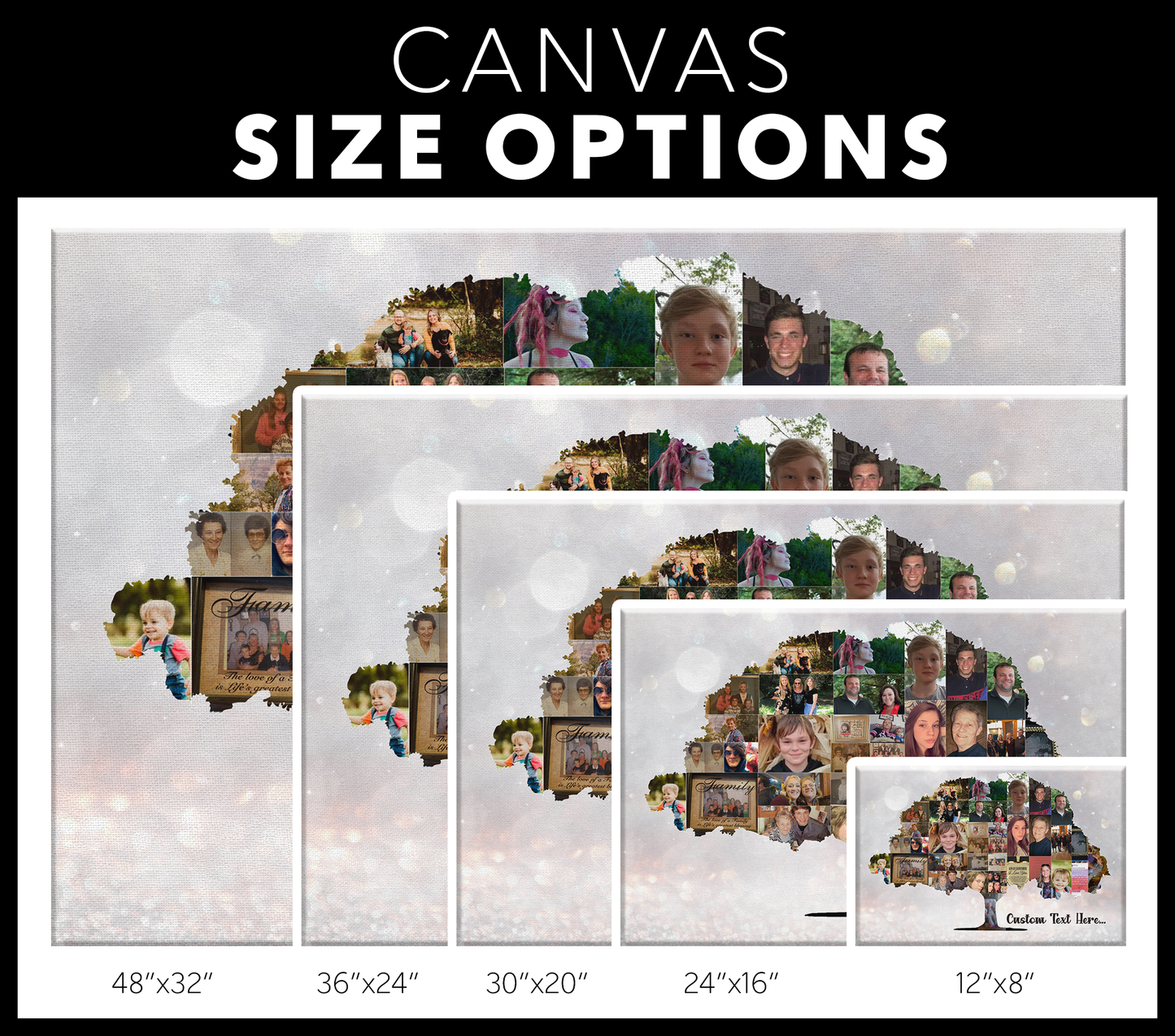 Family Tree Photo Collage Wall Art - Sparkling