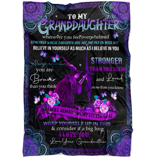 Halloween Blanket for a Granddaughter from Grandmother for Halloween, Gift from Grandmother to Granddaughter