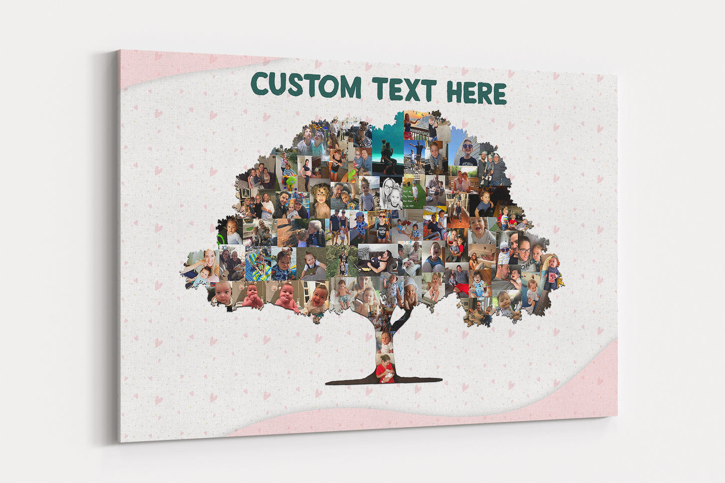 Family Tree Photo Collage Wall Art - Little Hearts