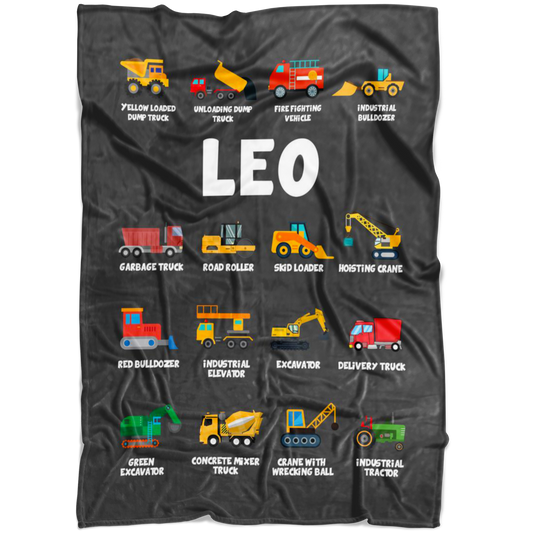 Leo Construction Blanket Grey