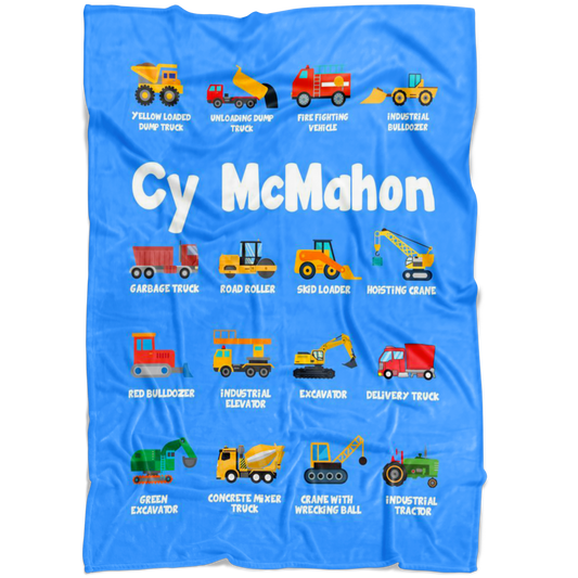 Cy McMahon Construction Blanket Blue