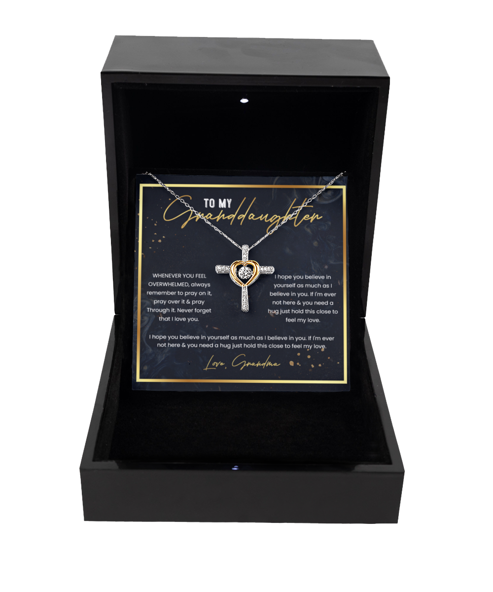 Granddaughter - Believe & Pray - Love Grandma - Cross Dancing Necklace