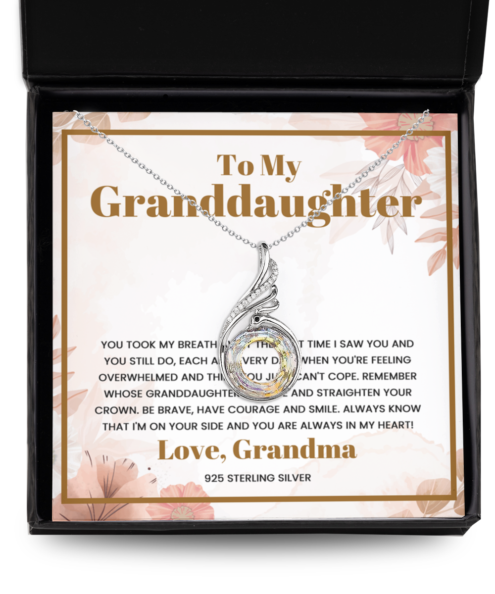 Granddaughter - You Took My Breath - Love Grandma - Rising Phoenix Necklace