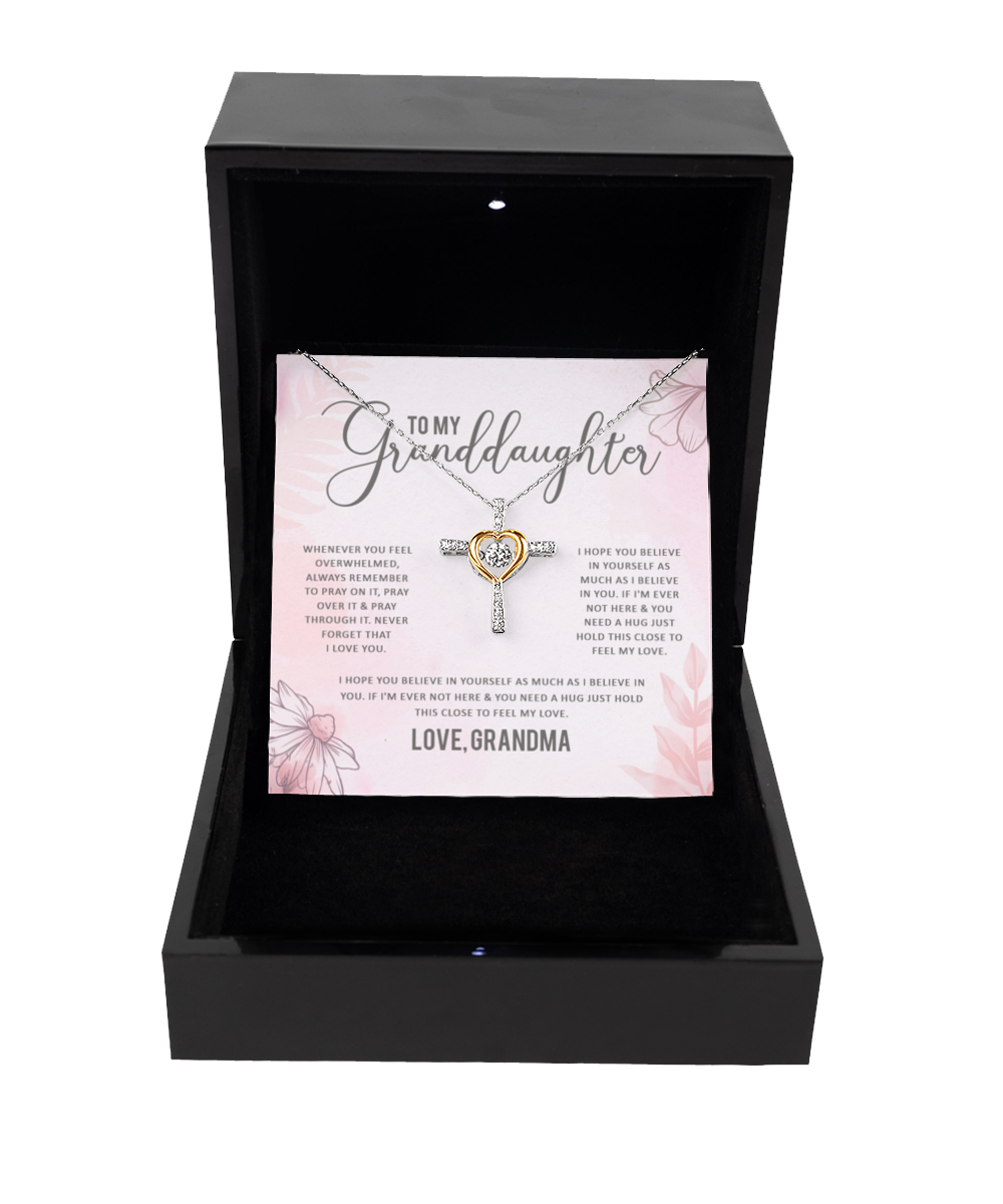 Granddaughter - Believe & Pray - Love Grandma - Cross Dancing Necklace