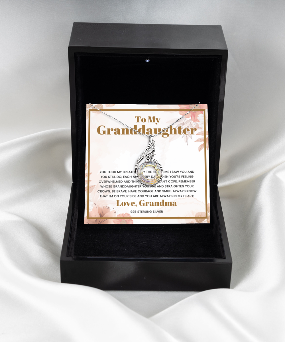 Granddaughter - You Took My Breath - Love Grandma - Rising Phoenix Necklace