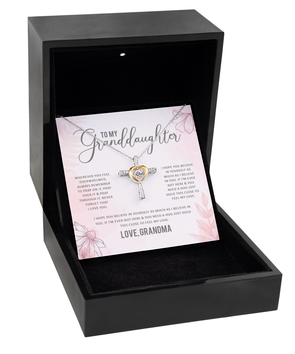 Granddaughter - Believe & Pray - Love Grandma - Cross Dancing Necklace