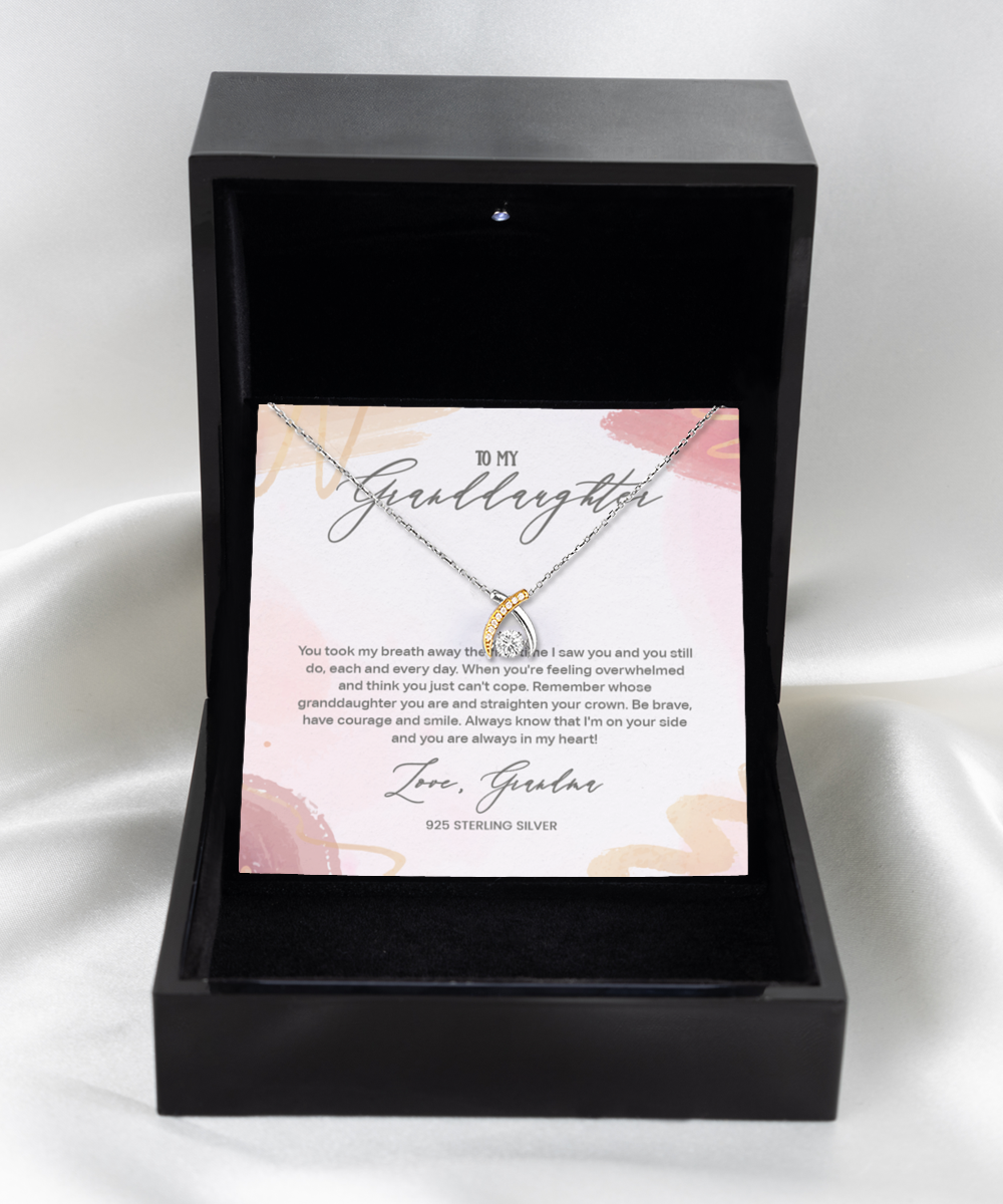 Granddaughter - Grandma - Wishbone Dancing Necklace