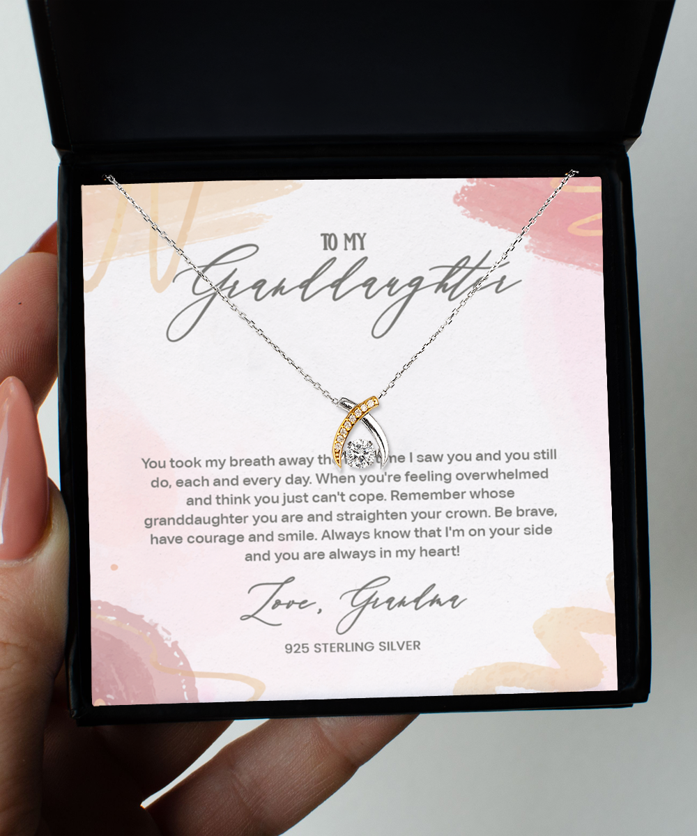 Granddaughter - Grandma - Wishbone Dancing Necklace