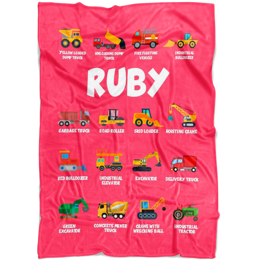 Ruby Construction Blanket Pink