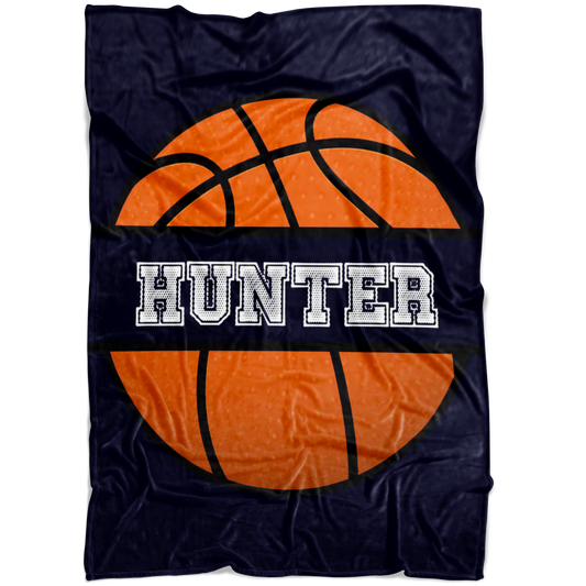 Personalized Name Basketball Premium Boys Blanket - Hunter