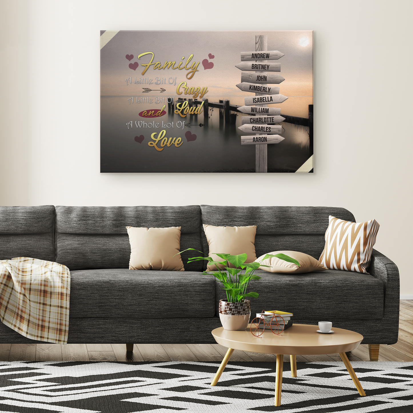 Personalized Family Wall Art from 2 to 10 Names