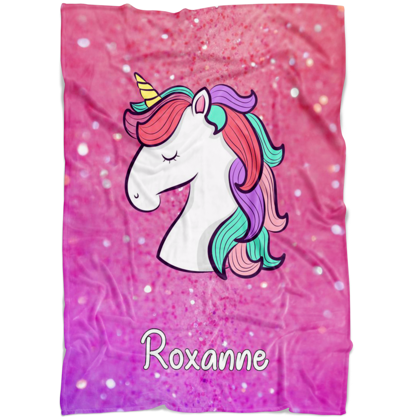 Personalized Name Magical Unicorn Blanket for Babies & Girls - Roxanne