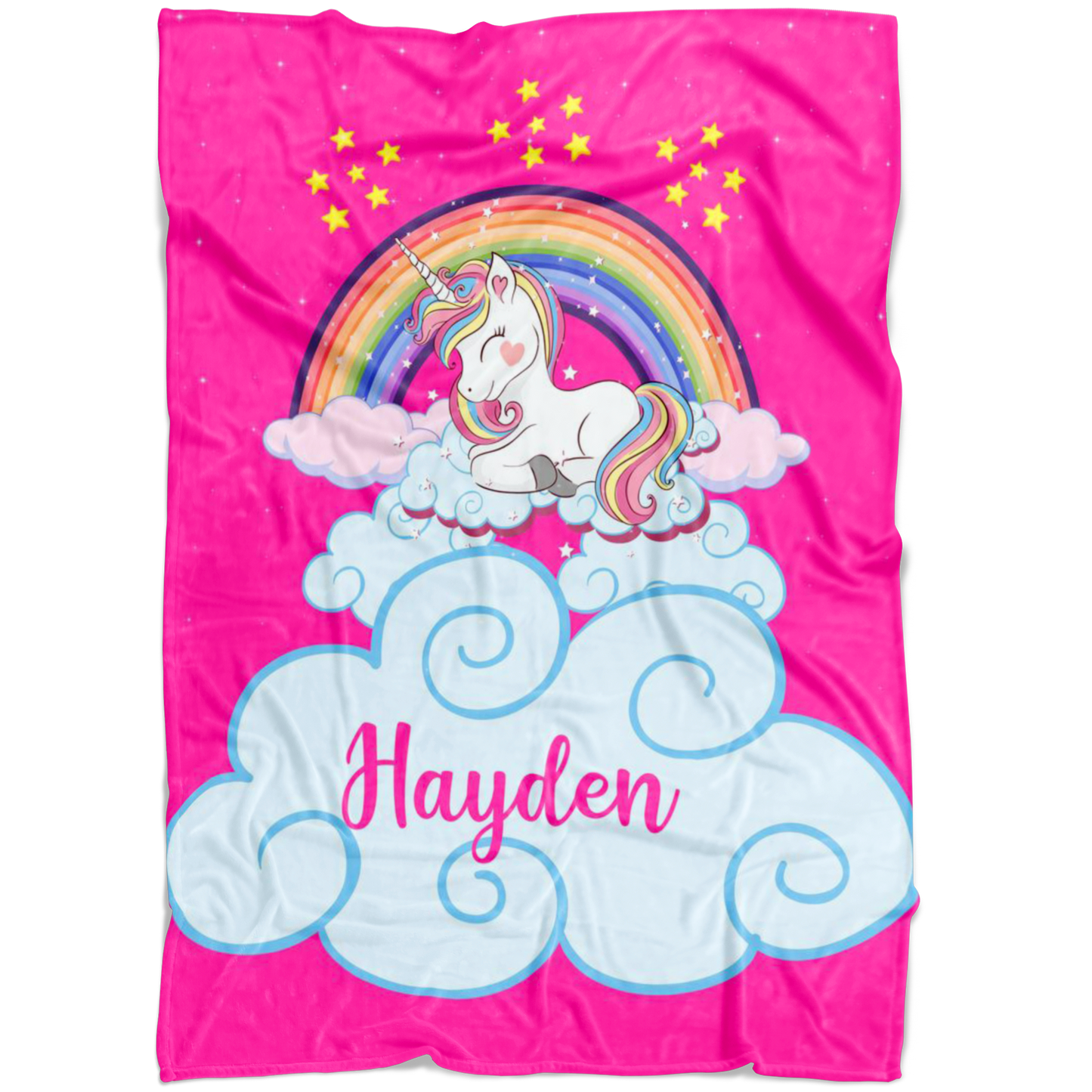 Personalized Name Magical Unicorn Blanket for Babies & Girls - HAYDEN