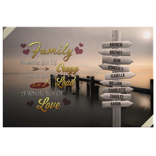 Personalized Family Wall Art from 2 to 10 Names