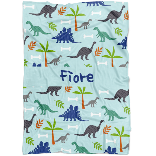 Personalized Dinosaur, Dino World Blanket for Boys, Kids - Fiore