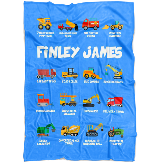 Finley James Construction Blanket Blue