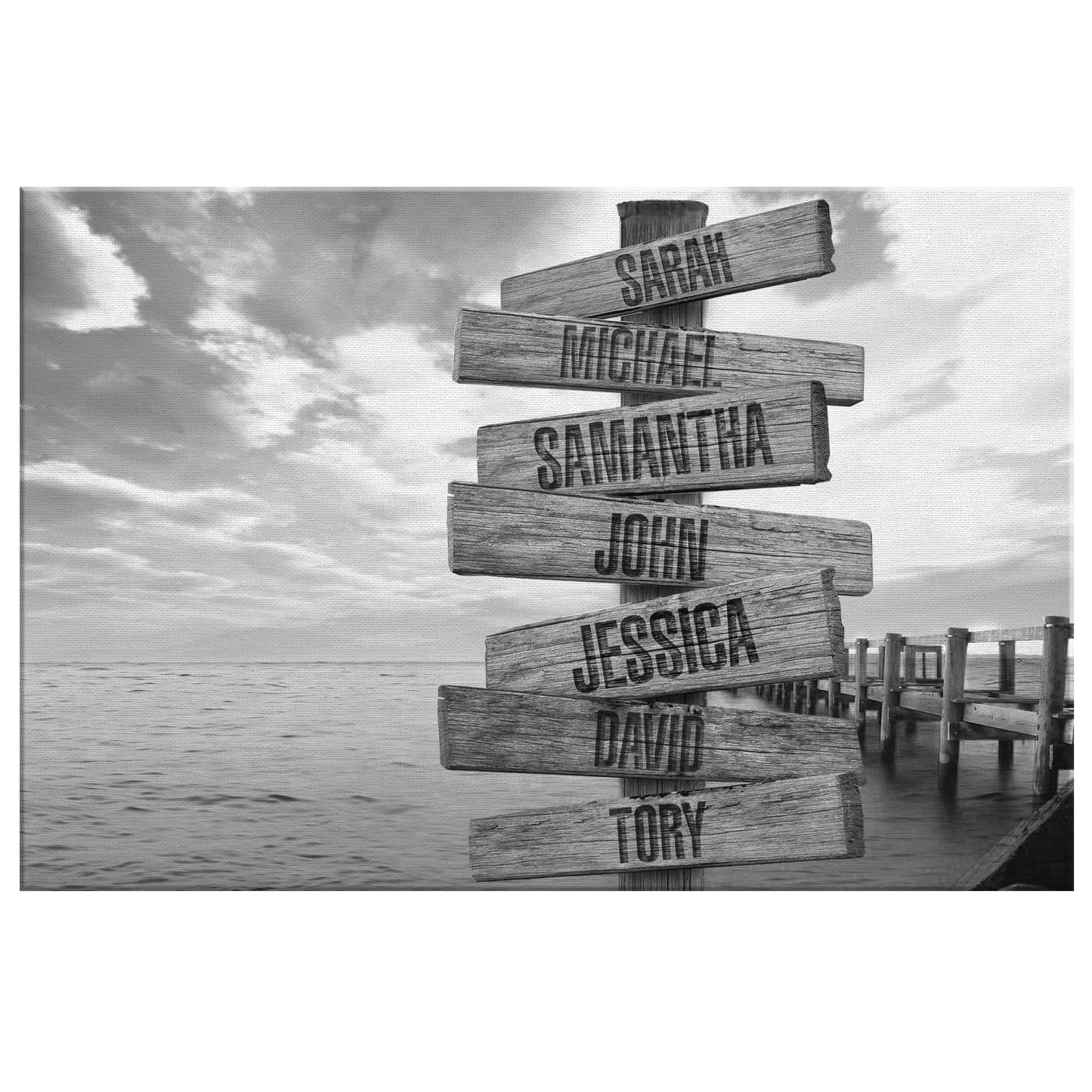 Ocean Dock Multi-Names Premium Family Canvas
