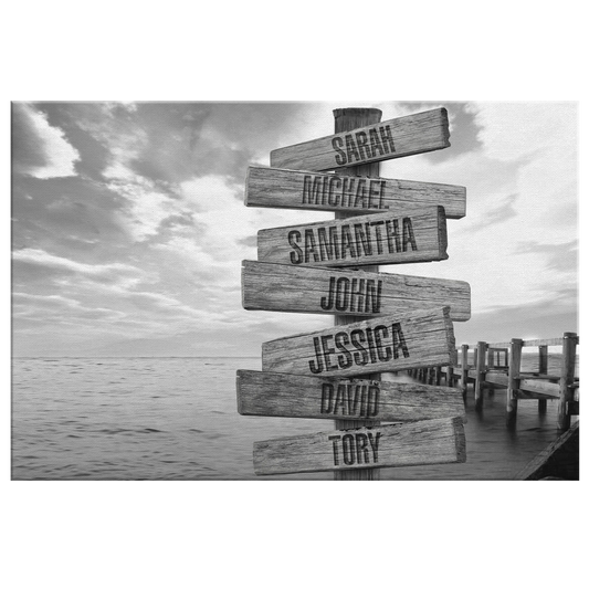 Ocean Dock Multi-Names Premium Family Canvas