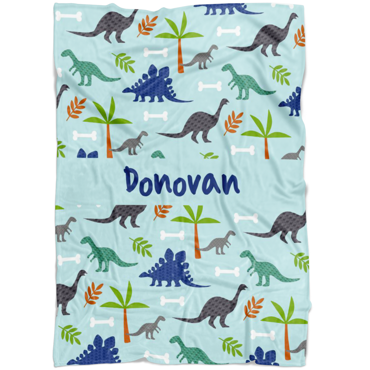 Personalized Dinosaur, Dino World Blanket for Boys, Kids - Donovan